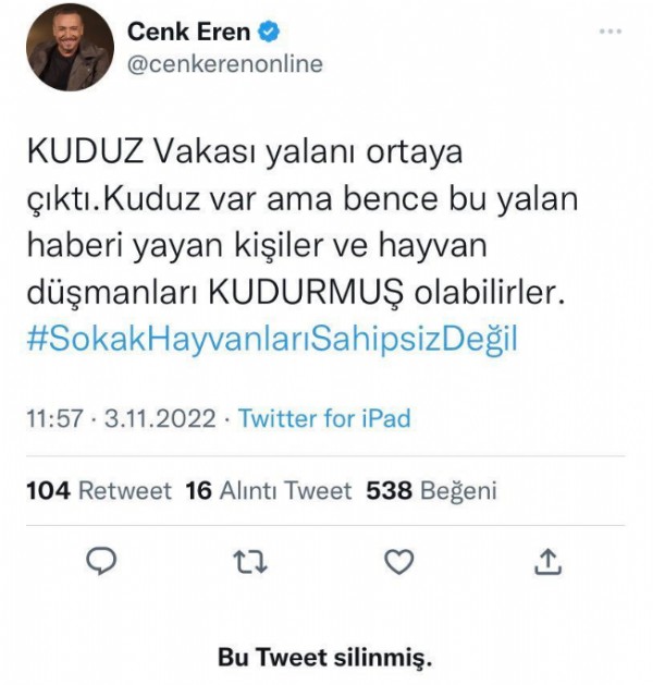 Şarkıcı Cenk Eren kuduz nedeniyle yaşam savaşı veren çocuğa inanmadı: Hayvan düşmanları kudurdu